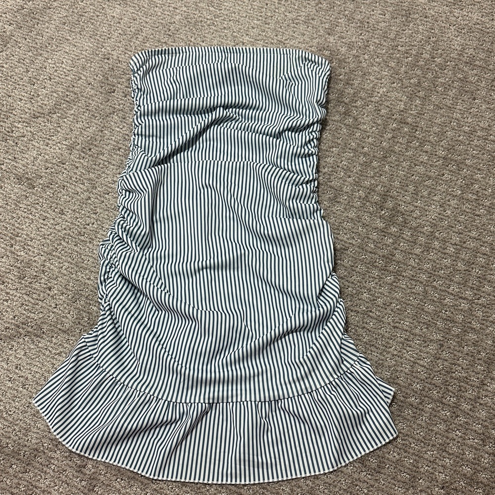 Edikted Blue and White Striped Mini Dress